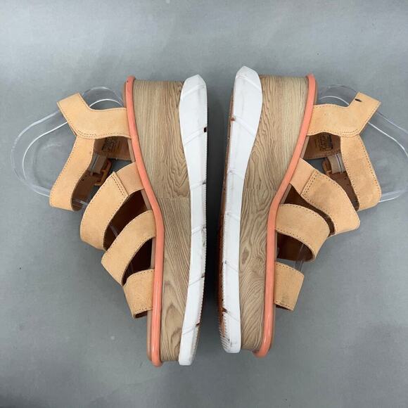 Sorel Suede Leather Wedge Sandals Womens 11 Strappy Modern Boho Y2K Style Summer - Picture 7 of 15
